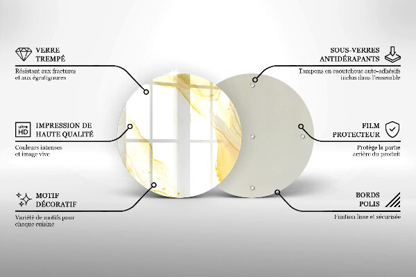 De vidrio templado Abstracción dorada