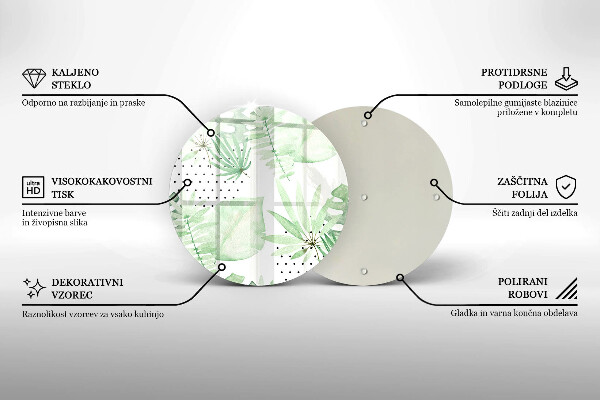 De vidrio templado Hojas de acuarela