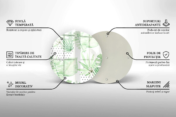 De vidrio templado Hojas de acuarela