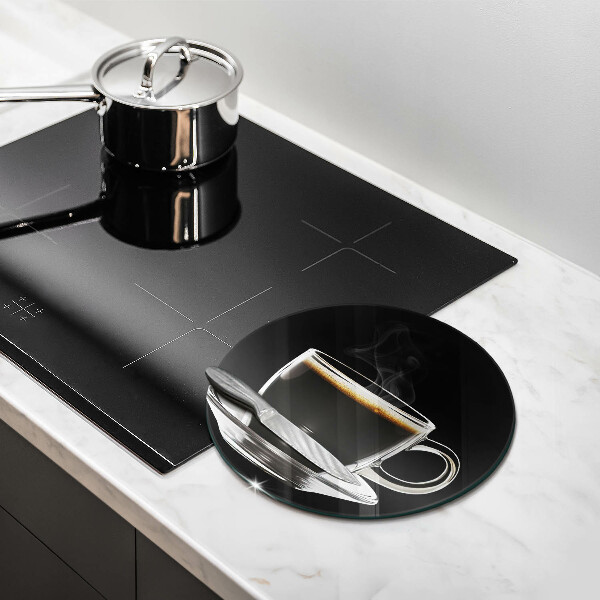 De vidrio templado Un vaso de café caliente