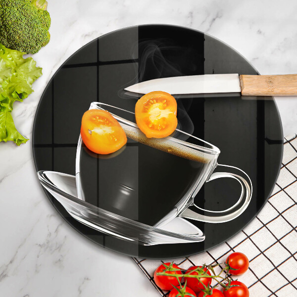 De vidrio templado Un vaso de café caliente