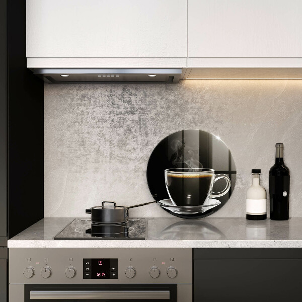 De vidrio templado Un vaso de café caliente