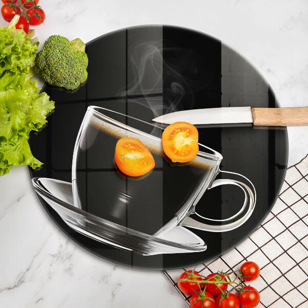 De vidrio templado Un vaso de café caliente