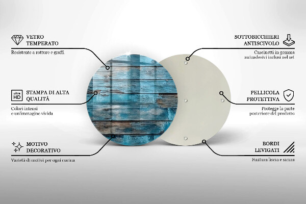 De vidrio templado Tableros viejos azules