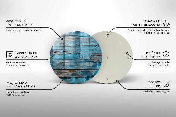 De vidrio templado Tableros viejos azules