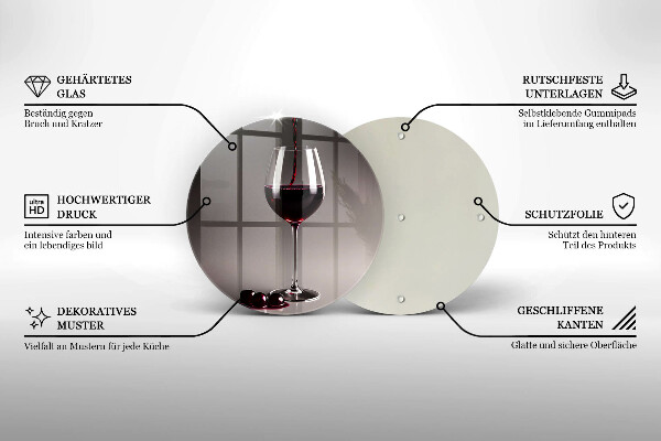 De vidrio templado Vidrio y uvas