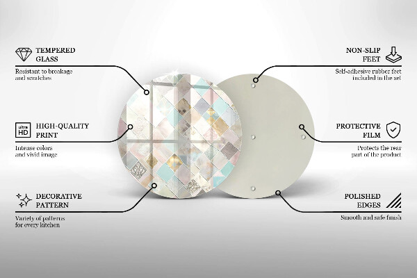 De vidrio templado Composición en colores pastel