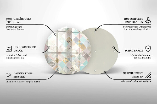 De vidrio templado Composición en colores pastel