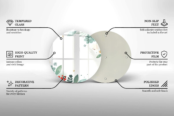 De vidrio templado Hojas de acuarela