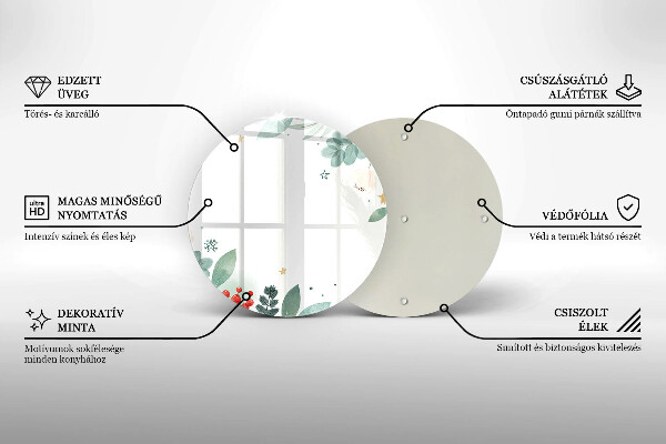 De vidrio templado Hojas de acuarela