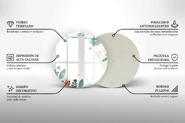 De vidrio templado Hojas de acuarela