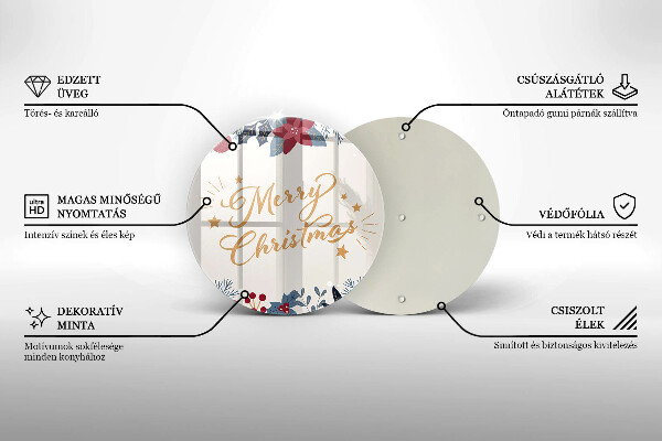 De vidrio templado Merry christmas