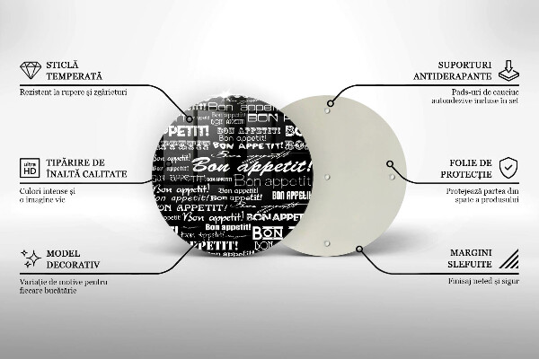 De vidrio templado Subtítulos de cocina bon appetit
