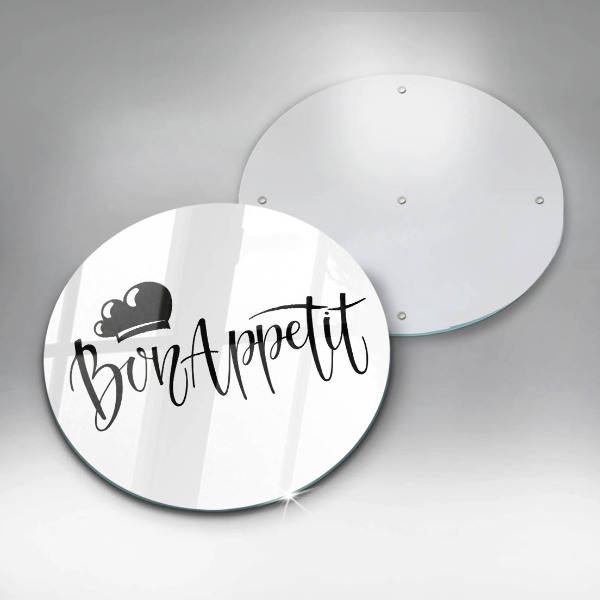 De vidrio templado Inscripción de bon appetit