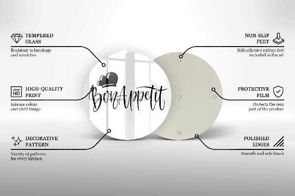 De vidrio templado Inscripción de bon appetit