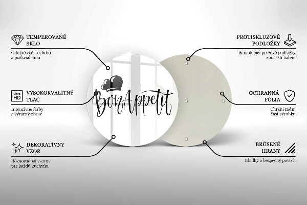 De vidrio templado Inscripción de bon appetit