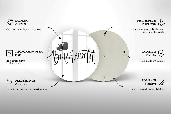 De vidrio templado Inscripción de bon appetit