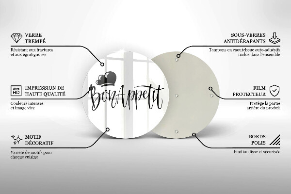 De vidrio templado Inscripción de bon appetit