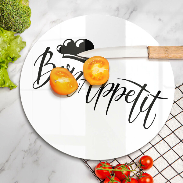 De vidrio templado Inscripción de bon appetit