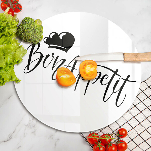 De vidrio templado Inscripción de bon appetit