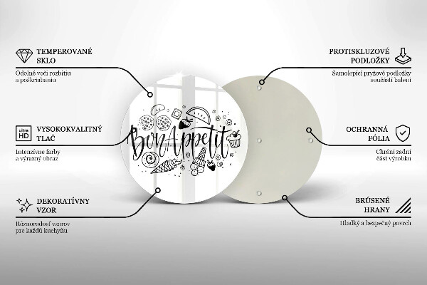 De vidrio templado Inscripción de bon appetit