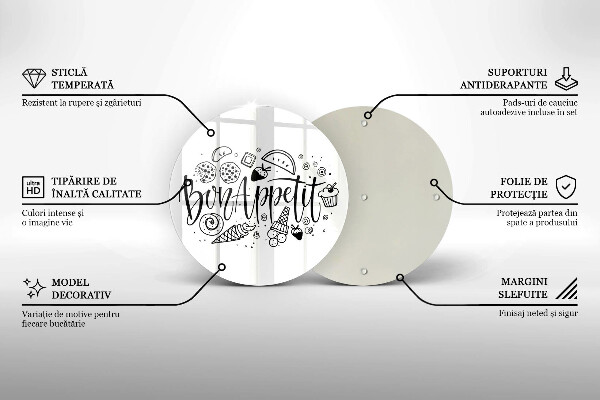 De vidrio templado Inscripción de bon appetit