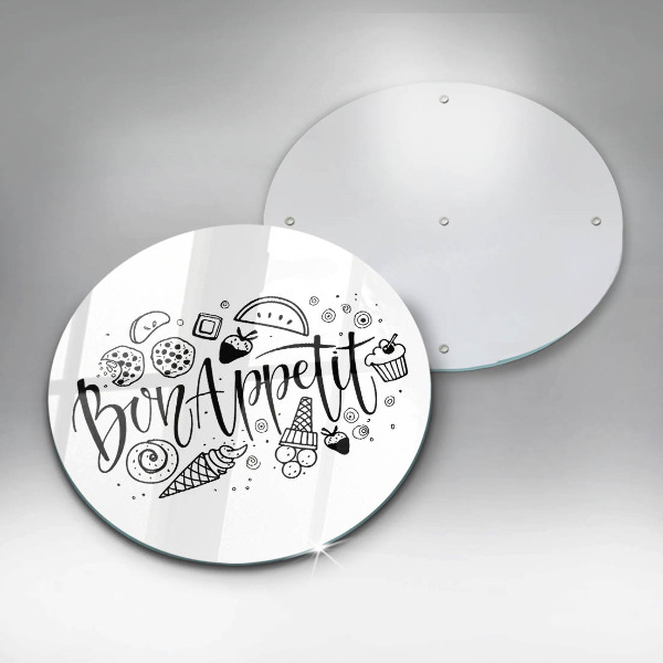 De vidrio templado Inscripción de bon appetit
