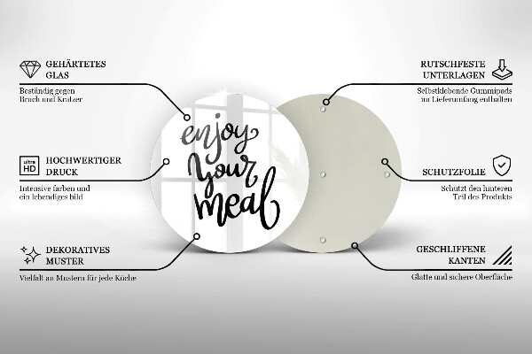 De vidrio templado Enjoy your meal