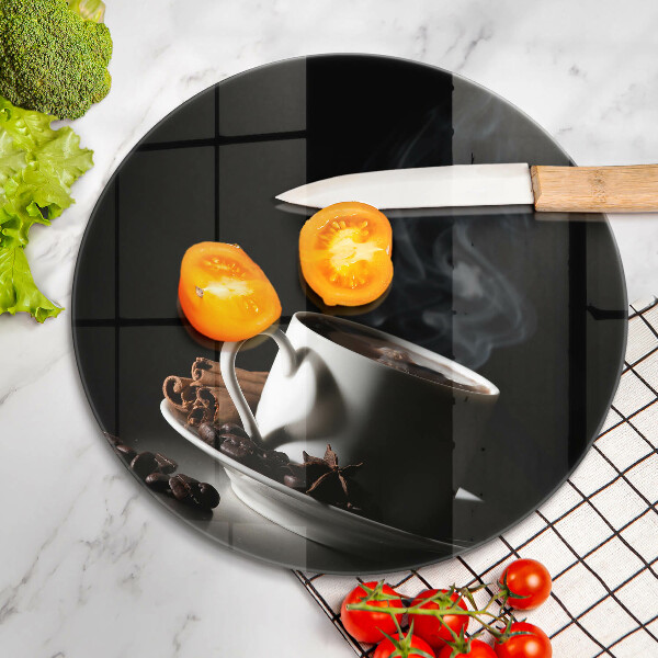 De vidrio templado Una taza de café caliente