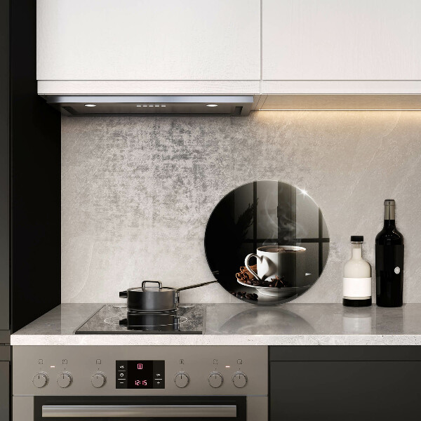 De vidrio templado Una taza de café caliente