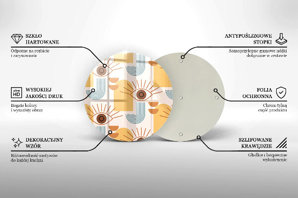 De vidrio templado Patrón de ojos boho