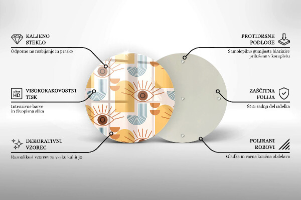 De vidrio templado Patrón de ojos boho