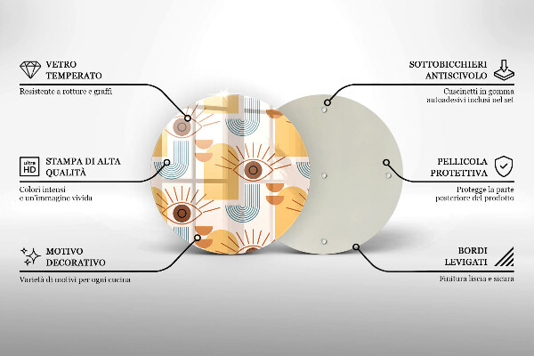 De vidrio templado Patrón de ojos boho