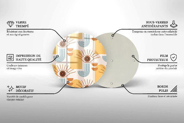 De vidrio templado Patrón de ojos boho
