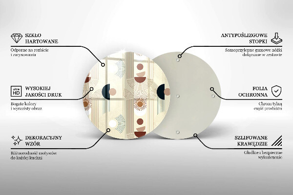De vidrio templado Formas de geometría boho
