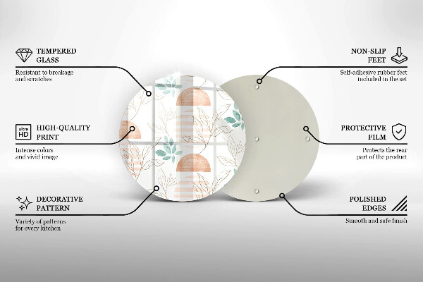 De vidrio templado Patrón de hojas boho