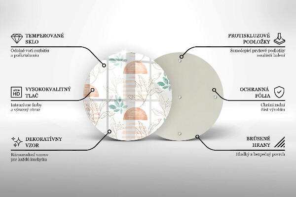 De vidrio templado Patrón de hojas boho