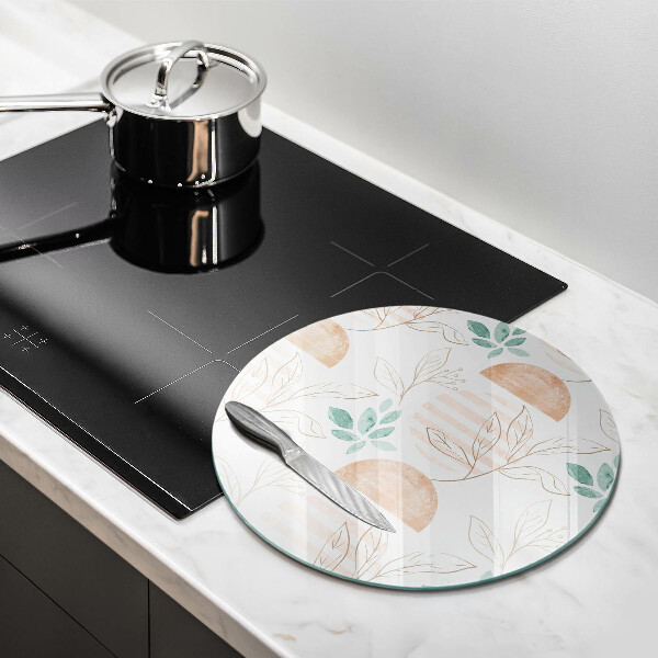 De vidrio templado Patrón de hojas boho