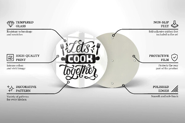 De vidrio templado Let's cook together