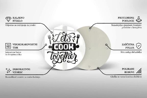 De vidrio templado Let's cook together