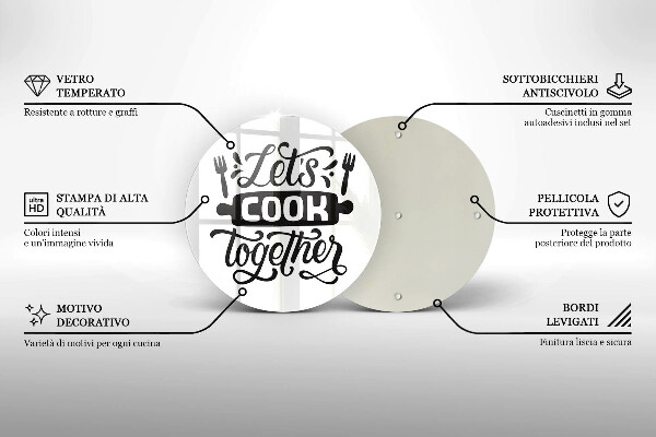 De vidrio templado Let's cook together