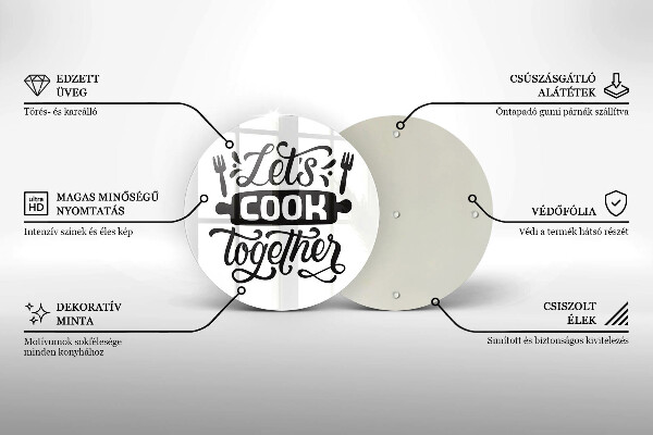 De vidrio templado Let's cook together