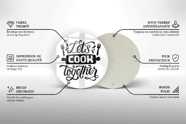 De vidrio templado Let's cook together