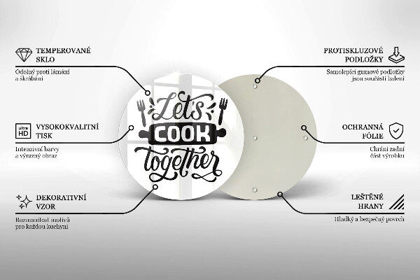 De vidrio templado Let's cook together