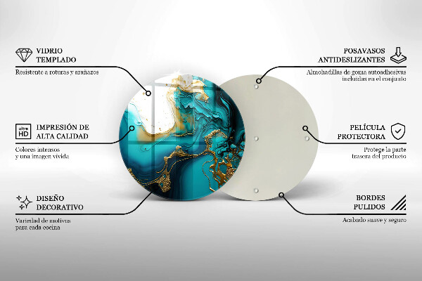 De vidrio templado Abstracción turquesa