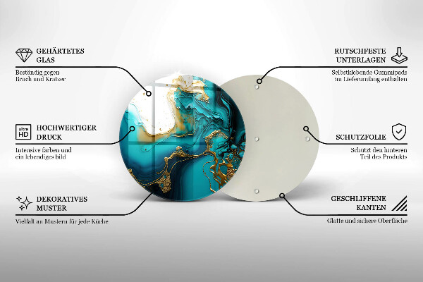 De vidrio templado Abstracción turquesa