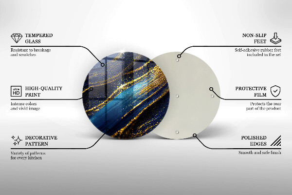 De vidrio templado Abstracción azul marino