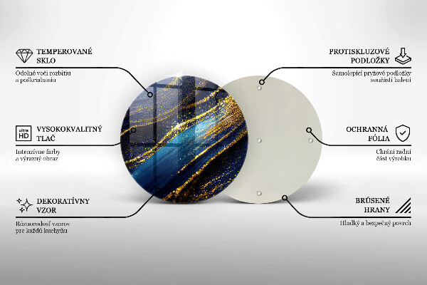 De vidrio templado Abstracción azul marino