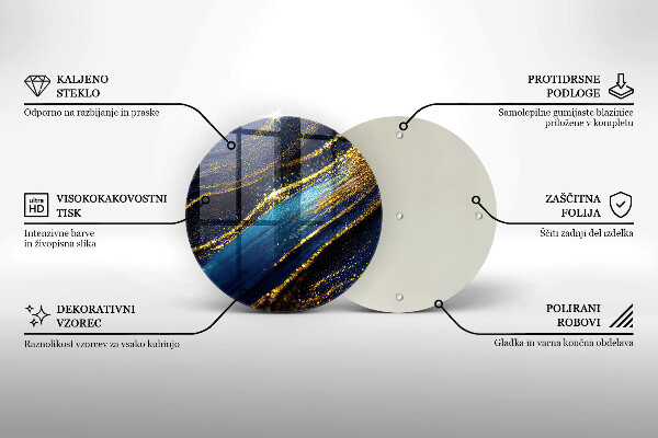 De vidrio templado Abstracción azul marino