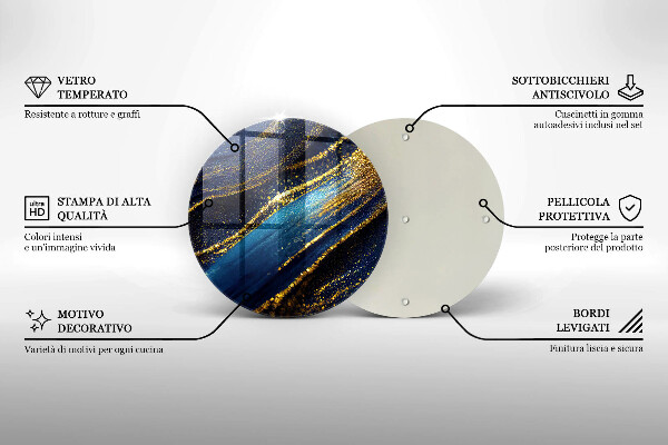 De vidrio templado Abstracción azul marino